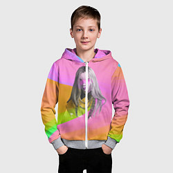 Толстовка на молнии детская Billie Eilish: Pink Fashion, цвет: 3D-меланж — фото 2