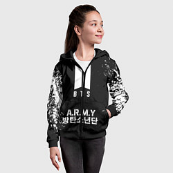 Толстовка на молнии детская BTS ARMY, цвет: 3D-черный — фото 2