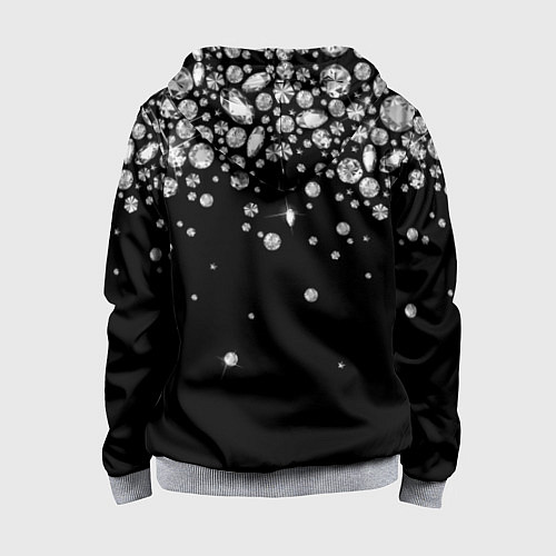 Детская толстовка на молнии Бриллиантовый дождь / 3D-Меланж – фото 2