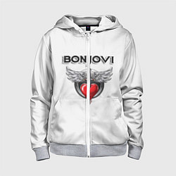 Толстовка на молнии детская Bon Jovi, цвет: 3D-меланж
