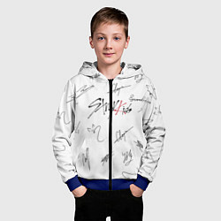 Толстовка на молнии детская STRAY KIDS АВТОГРАФЫ, цвет: 3D-синий — фото 2