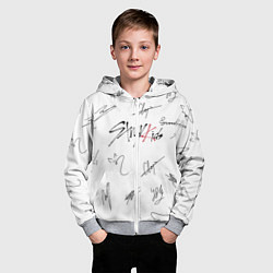 Толстовка на молнии детская STRAY KIDS АВТОГРАФЫ, цвет: 3D-меланж — фото 2