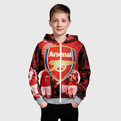 Толстовка на молнии детская Arsenal, цвет: 3D-меланж — фото 2