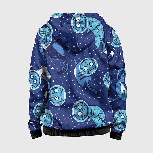 Детская толстовка на молнии Кот Космонавт / 3D-Черный – фото 2
