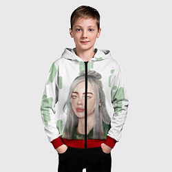 Толстовка на молнии детская Billie Eilish, цвет: 3D-красный — фото 2