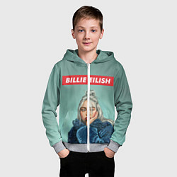 Толстовка на молнии детская Billie Eilish, цвет: 3D-меланж — фото 2