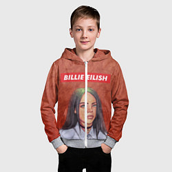 Толстовка на молнии детская Billie Eilish, цвет: 3D-меланж — фото 2
