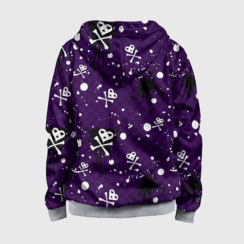 Детская толстовка на молнии Эмо 2007 фиолетовый фон / 3D-Меланж – фото 2