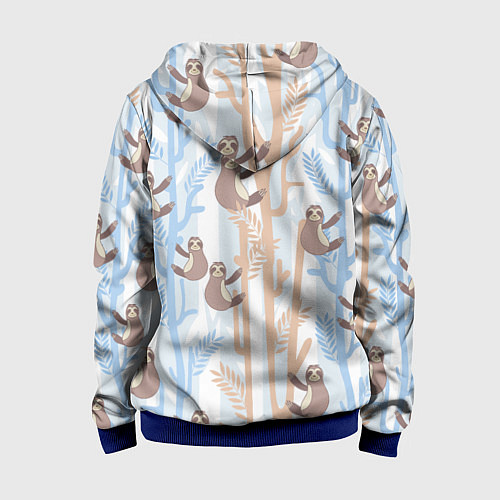 Детская толстовка на молнии Ленивец стайл / 3D-Синий – фото 2