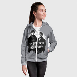 Толстовка на молнии детская Sherlock Holmesboy, цвет: 3D-меланж — фото 2