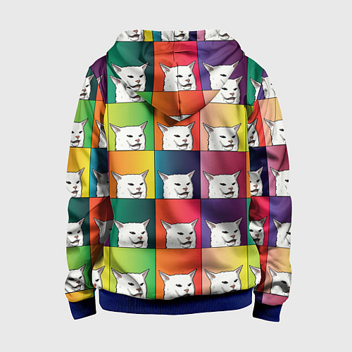 Детская толстовка на молнии Woman Yelling at Cat / 3D-Синий – фото 2