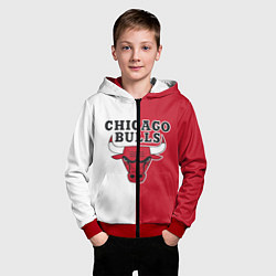 Толстовка на молнии детская CHICAGO BULLS, цвет: 3D-красный — фото 2