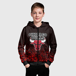 Толстовка на молнии детская CHICAGO BULLS, цвет: 3D-черный — фото 2