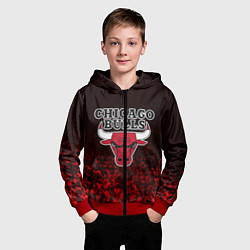 Толстовка на молнии детская CHICAGO BULLS, цвет: 3D-красный — фото 2