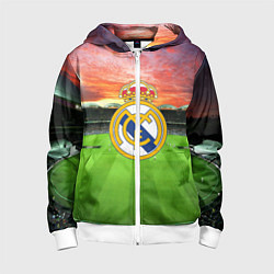 Толстовка на молнии детская FC Real Madrid, цвет: 3D-белый