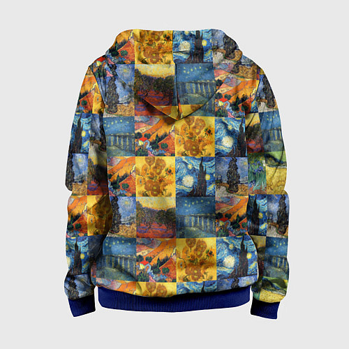 Детская толстовка на молнии Картины Ван Гога / 3D-Синий – фото 2