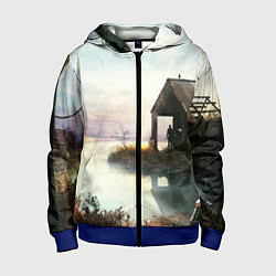 Толстовка на молнии детская STALKER, цвет: 3D-синий