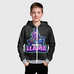 Толстовка на молнии детская Fortnite LLAMA, цвет: 3D-меланж — фото 2