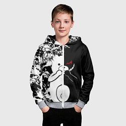 Толстовка на молнии детская Monokuma, цвет: 3D-меланж — фото 2