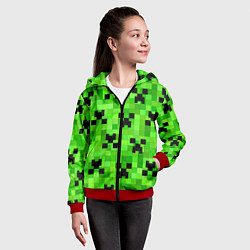 Толстовка на молнии детская MINECRAFT, цвет: 3D-красный — фото 2