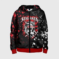 Толстовка на молнии детская Stigmata, цвет: 3D-красный