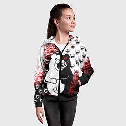 Толстовка на молнии детская MONOKUMA, цвет: 3D-черный — фото 2