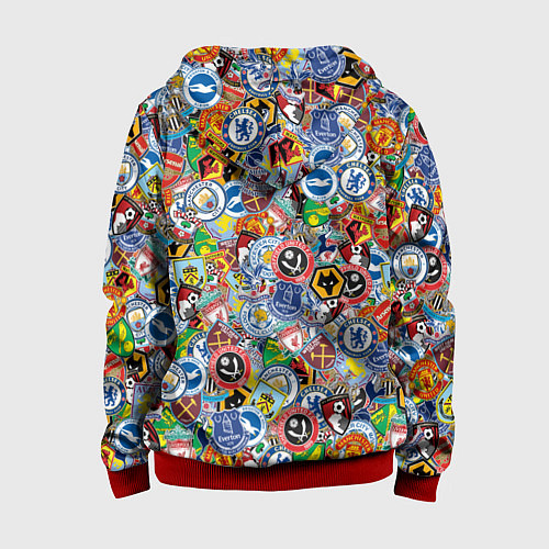 Детская толстовка на молнии Английская Премьер Лига / 3D-Красный – фото 2