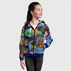 Толстовка на молнии детская Terraria, цвет: 3D-синий — фото 2