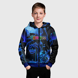 Толстовка на молнии детская Terraria, цвет: 3D-синий — фото 2