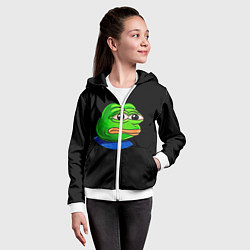 Толстовка на молнии детская Frog, цвет: 3D-белый — фото 2