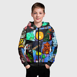 Толстовка на молнии детская Terraria allpic, цвет: 3D-черный — фото 2