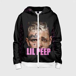 Толстовка на молнии детская Lil Peep, цвет: 3D-белый