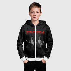 Толстовка на молнии детская EMINEM, цвет: 3D-белый — фото 2