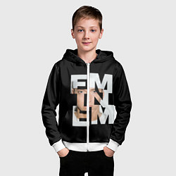 Толстовка на молнии детская Eminem, цвет: 3D-белый — фото 2