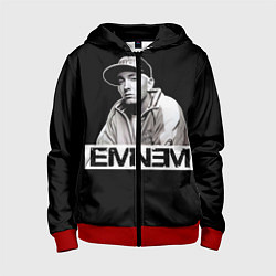 Толстовка на молнии детская Eminem, цвет: 3D-красный