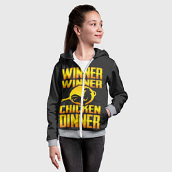 Толстовка на молнии детская Winner Chicken Dinner, цвет: 3D-меланж — фото 2