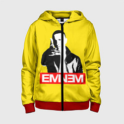 Толстовка на молнии детская Eminem, цвет: 3D-красный