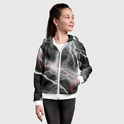 Толстовка на молнии детская Молния, цвет: 3D-белый — фото 2