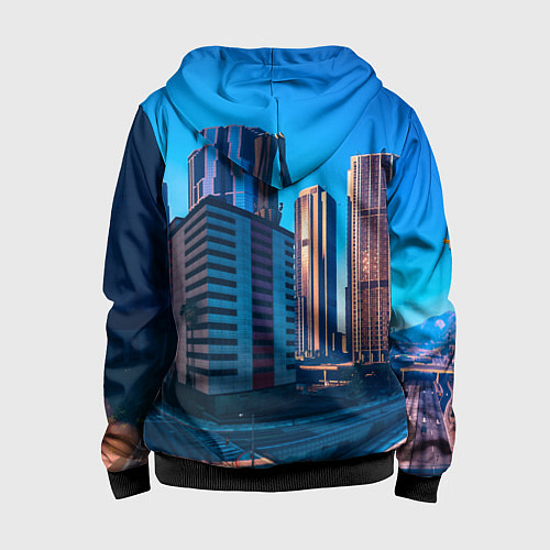 Детская толстовка на молнии GTA 5 / 3D-Черный – фото 2