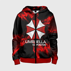Толстовка на молнии детская UMBRELLA CORP, цвет: 3D-красный