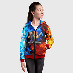 Толстовка на молнии детская MINECRAFT, цвет: 3D-красный — фото 2