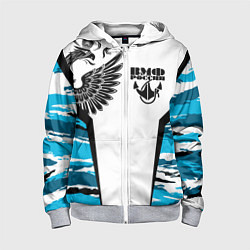 Толстовка на молнии детская ВМФ России камуфляж, цвет: 3D-меланж