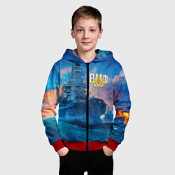 Толстовка на молнии детская ВМФ, цвет: 3D-красный — фото 2