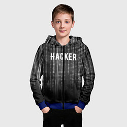 Толстовка на молнии детская Hacker, цвет: 3D-синий — фото 2