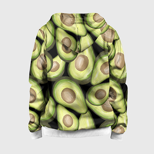 Детская толстовка на молнии Avocado background / 3D-Белый – фото 2