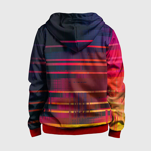 Детская толстовка на молнии Glitch of gradient / 3D-Красный – фото 2