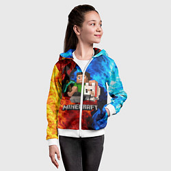 Толстовка на молнии детская MINECRAFT, цвет: 3D-белый — фото 2