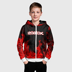 Толстовка на молнии детская ROBLOX, цвет: 3D-белый — фото 2