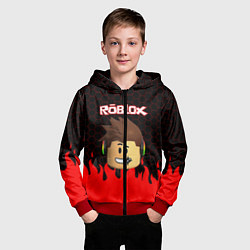 Толстовка на молнии детская ROBLOX, цвет: 3D-красный — фото 2