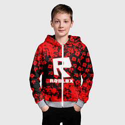 Толстовка на молнии детская Roblox, цвет: 3D-меланж — фото 2